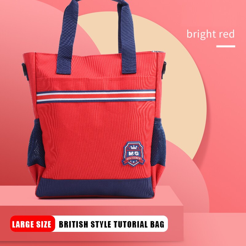 M&G Schoolbag Primary School Students Backpack 6-12 Years Large Capacity Book Bag Spine Protection Lightweight Tutorial bag: Large red 1 pc 1