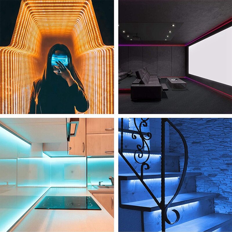 LED Strip Connector Kit, Strip Light Extension Cable Solderless Gapless Adapter Connectors For 5050 10Mm 4Pin LED Strip