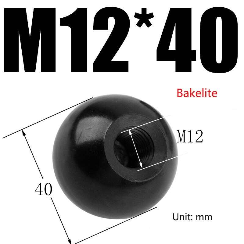 2 stück rot-schwarzer kugelhebelknopf mit kupferkern / bakelitkern / eisenkern, ersatz-rundgriff für werkzeugmaschinen  m4 m5 m6 m8 m10 m12: Hellgelb
