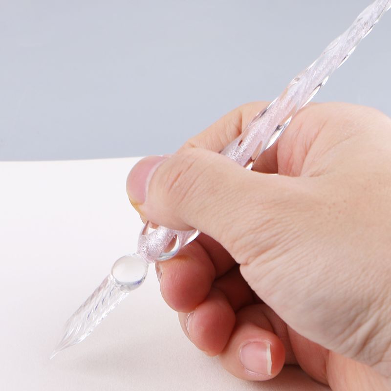 10Pcs/Set Invisible Fluorescence Bottled Dip Signature Pen Ink With Glass Fountain Dip Writing Pen Art Supplies K3KB