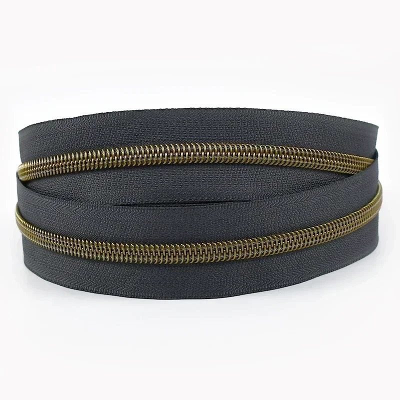 Cremallera de nailon con dientes de bronce, cinta colorida, cremalleras abiertas, Kit de reparación de ropa, accesorios de costura DIY, 5/10/20/30/50M, 5 #