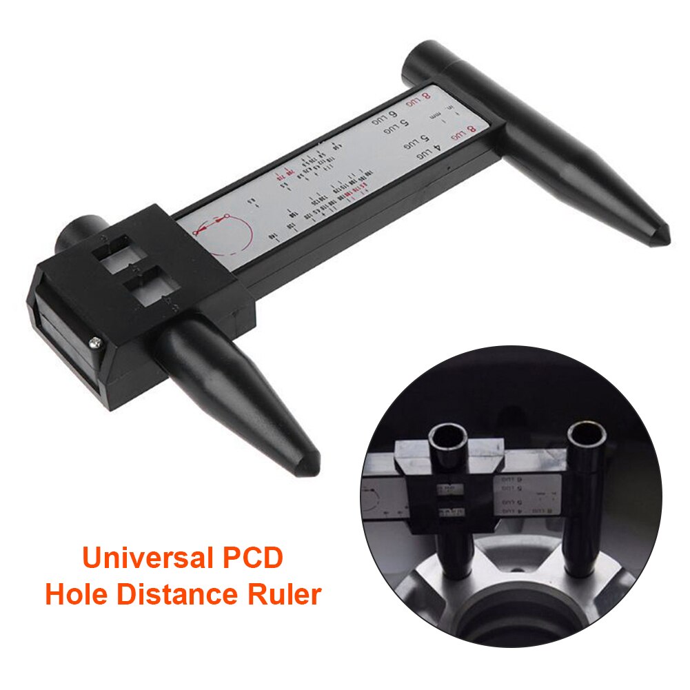 1PC Universal PCD Measuring Sliding Pitch Ruler Wheel Circle Tyre Diameter Gauge Meter Lug Bolt Hub Hole Distance Hand Tool