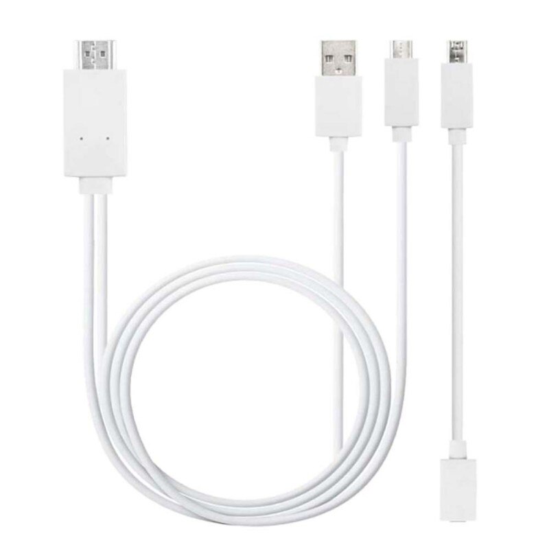 5 Pin & 11 Pin Micro USB MHL naar HDMI 1080 P HD TV Kabel Adapter voor Android Telefoon TV PC Laptop: WHITE