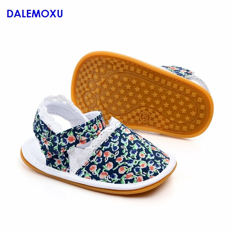 Babysko rød stribet bomuldssandal slip-on sko piger blonder afslappet sport baby sneakers skridsikre sommer vandresko til spædbørn