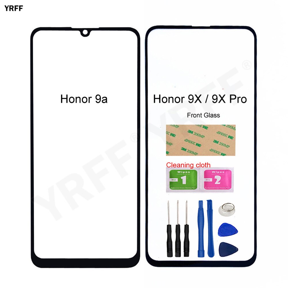 For Huawei Honor 9A 9x Pro Front Glass Panel (No Touch Screen) Outer Glass Cover Assembly Parts 6.3&#39;&#39; Panel