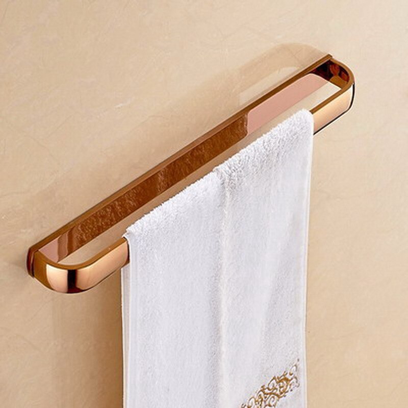 Wall Mounted Luxe Gepolijst Rose Goud Koper Messing Vierkante Badkamer Accessoires Set Bad Hardware Handdoek Bar aset022: Single Towel Bar