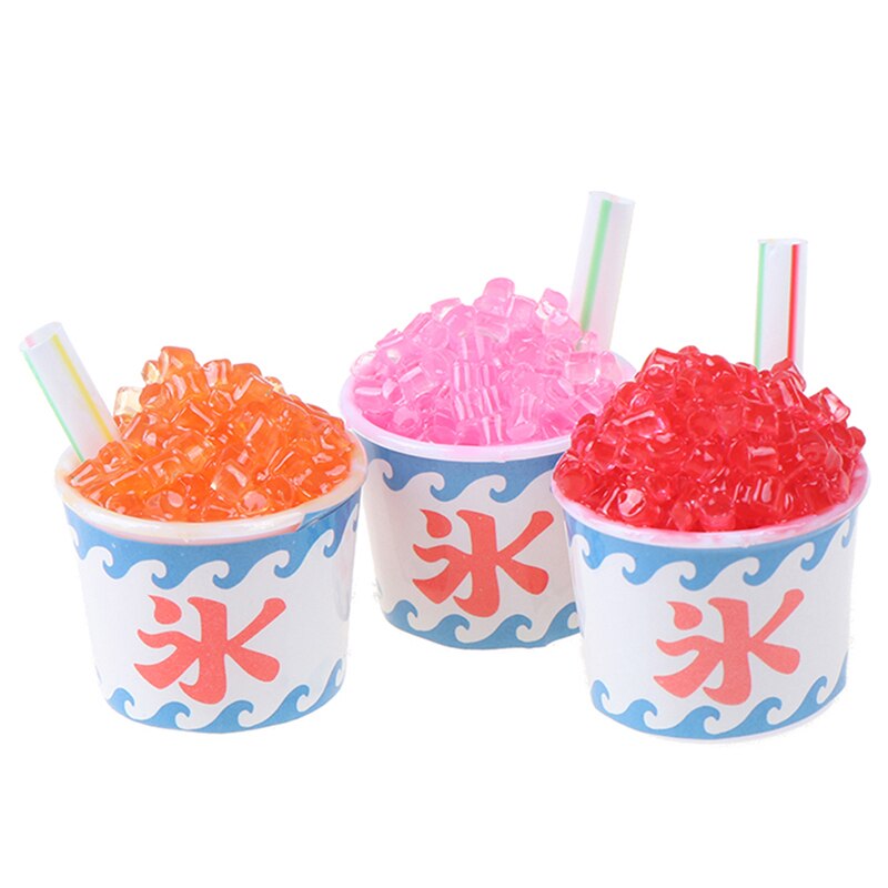 Losowe 1pc śliczne Dollhouse miniaturowe napoje kubeczki robić lodów zestaw Model udawaj zagraj w mini jedzenie dopasowanie bawić się Dom akcesoria dla lalki