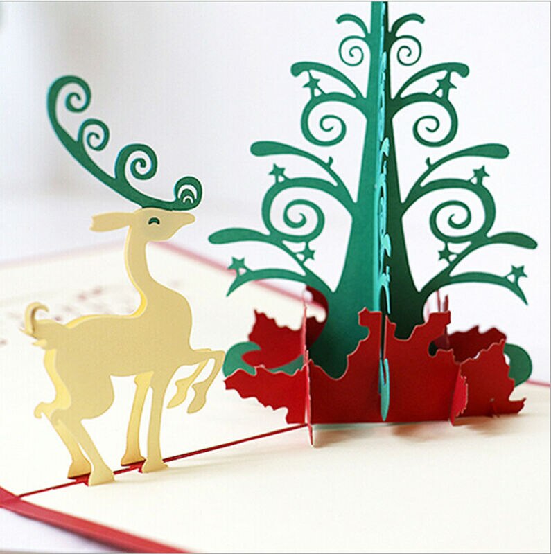 3d pop-opp gratulasjonskort Gud jul invitasjon bursdag julefest valentinsdag postkort julekort