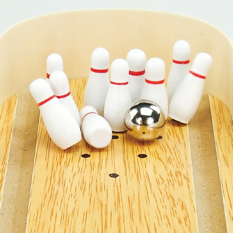 13Pcs Kids Houten Miniatuur Bowling Bal Party Fun Educatief Speelgoed Tieners Ouder-kind Interactieve Desktop Sport Game