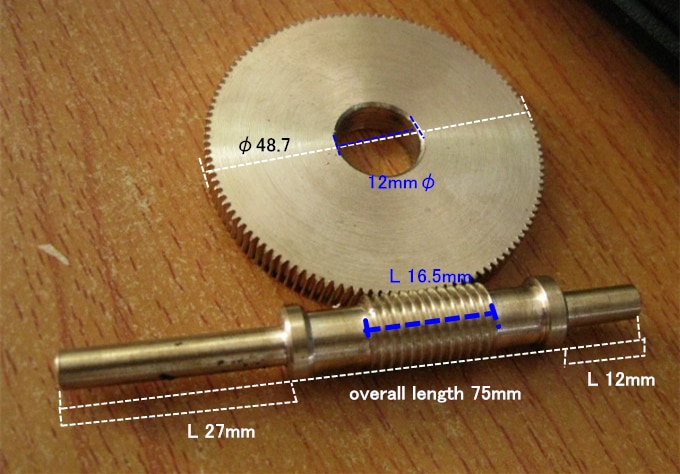 059 0.4 modulorm snekkegear 120 tænder 0.4m 120t 12mm hullers diameter gear 1:120 messing decelerere turbine snekkegear