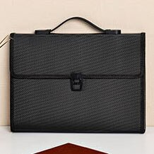 A4 Multi-layer Folder Art Portable Organ Package Student Paper Folder Information Buckle Filing Storage 13 Grids Office Supplies: black