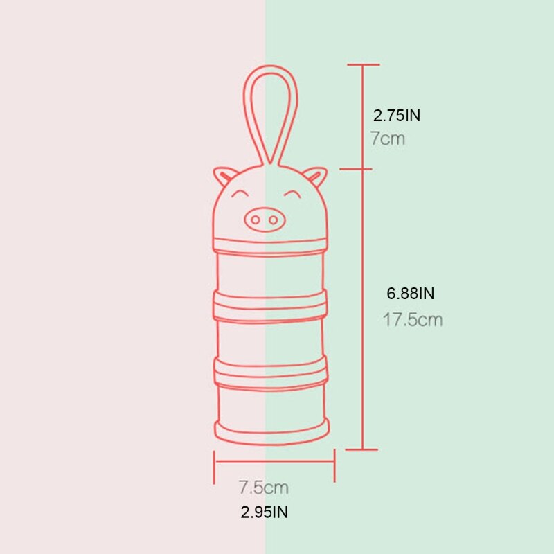 B2EB Baby Formula Dispenser Non-Spill Portable Stackable 3 Layers Milk Powder Container Box Snack Storage Case Large Capacity