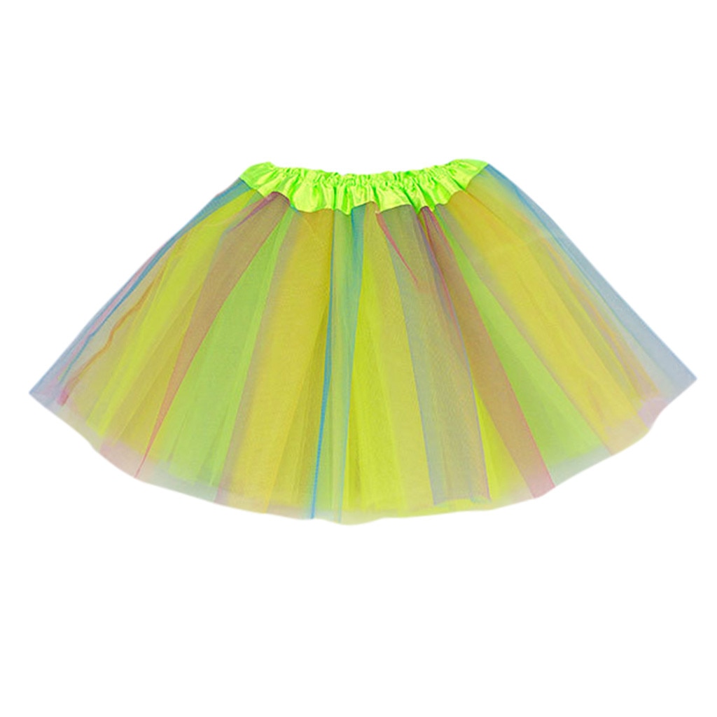 Jupe Tutu en maille arc-en-ciel pour bébés filles, jupe de princesse en Tulle multicolore, tenue de Ballet pour enfants filles