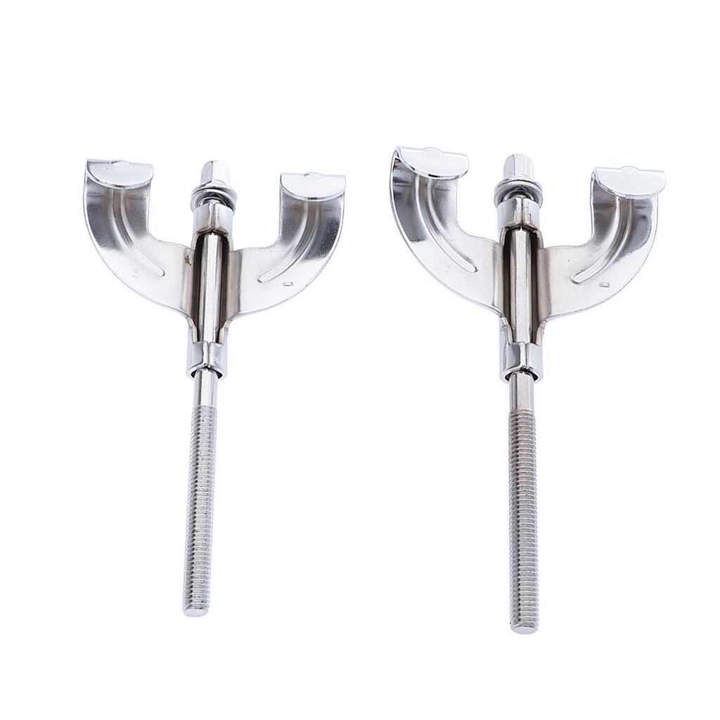 Bass drum klauwhaak 2 stuks ijzeren drum klauwhaak voor bass drum onderdelen accessoires, zilver, met spanstangen , 4.21 inch *2.36 inch