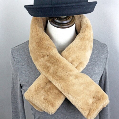 Scarf écharpe fausse fourrure pour femmes | Écharpe d'hiver chaude et douce, écharpe à anneau pelucheux, châles, enveloppes, écharpe à épaules, , au détail,: khaki
