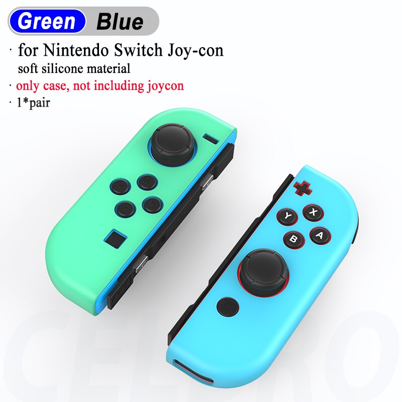 1 Paar Case Voor Nintendo Switch Joycon Vreugde Con Controller Behuizing Shell Cover Voor Nintendoswitch Joystick Bescherming Vervanging: Green Blue