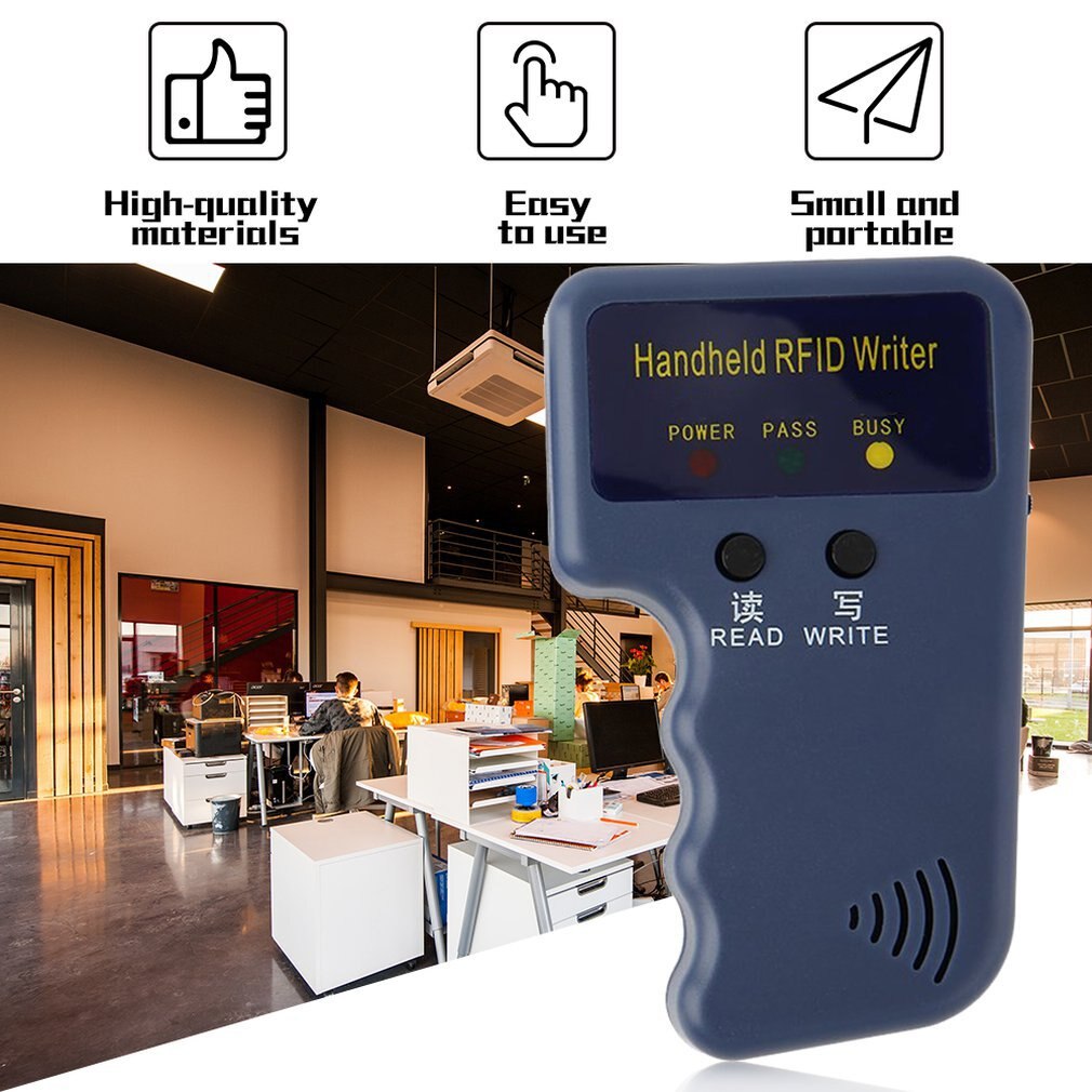 Handheld 125KHz RFID ID Card Copier Writer Duplicator Programmer Reader Match Writable EM4305 ID Keyfobs Tags Card Key Cards