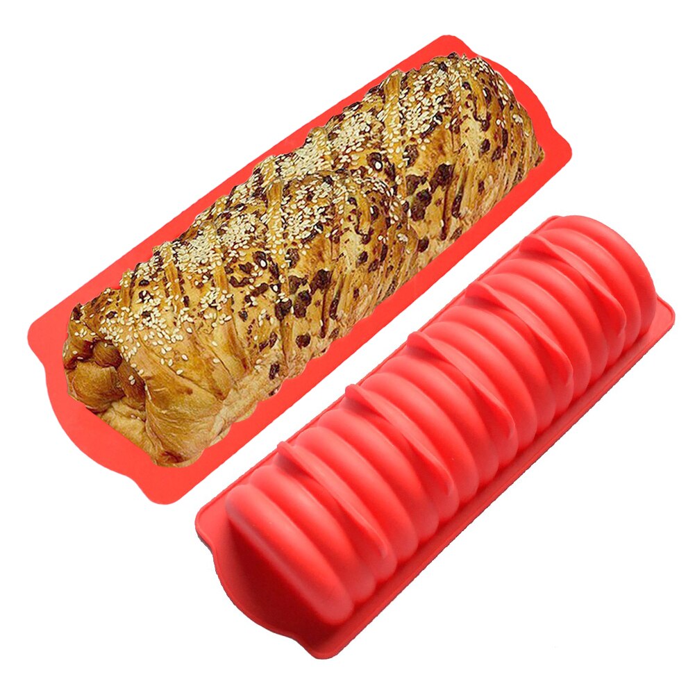 Caterpillar Ribbed Loaf Pan Silicone Mold Bread Dog Form Bakeware For DIY Dessert Dessert Baking Pan