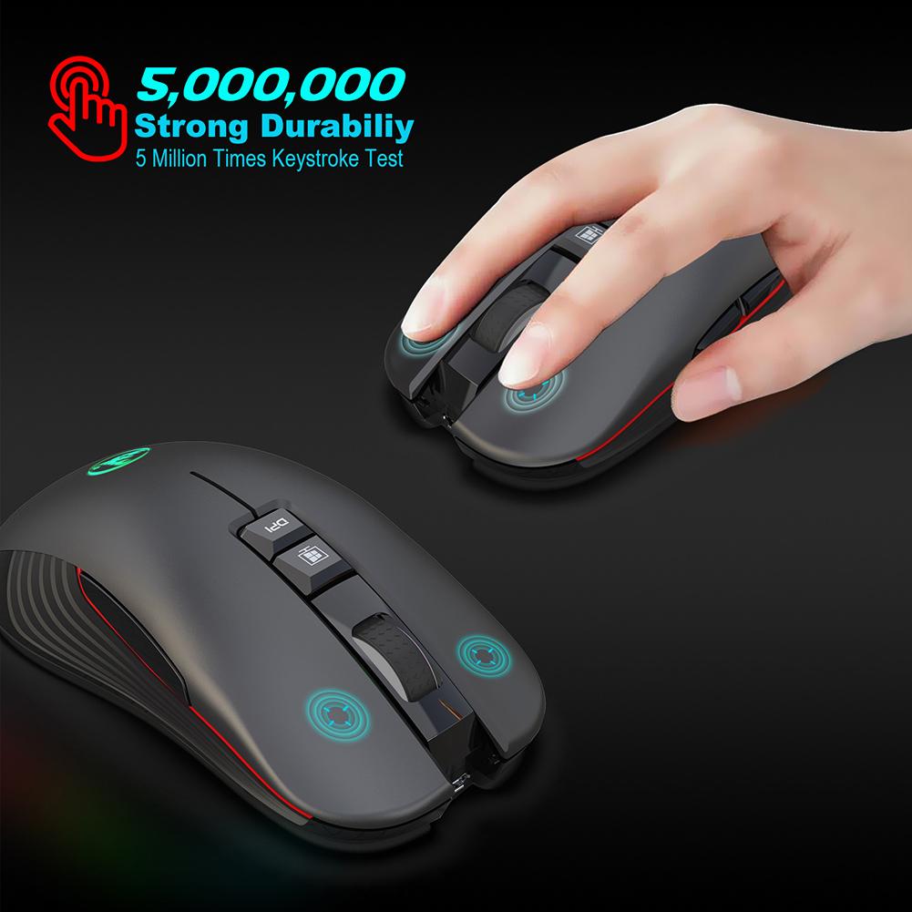 Hxsj T30 Draadloze Gaming Muis Muizen 3600Dpi 7-Kleur Computer Muis Backlight Oplaadbare Ergonomische Muizen Voor Pc Laptop desktop