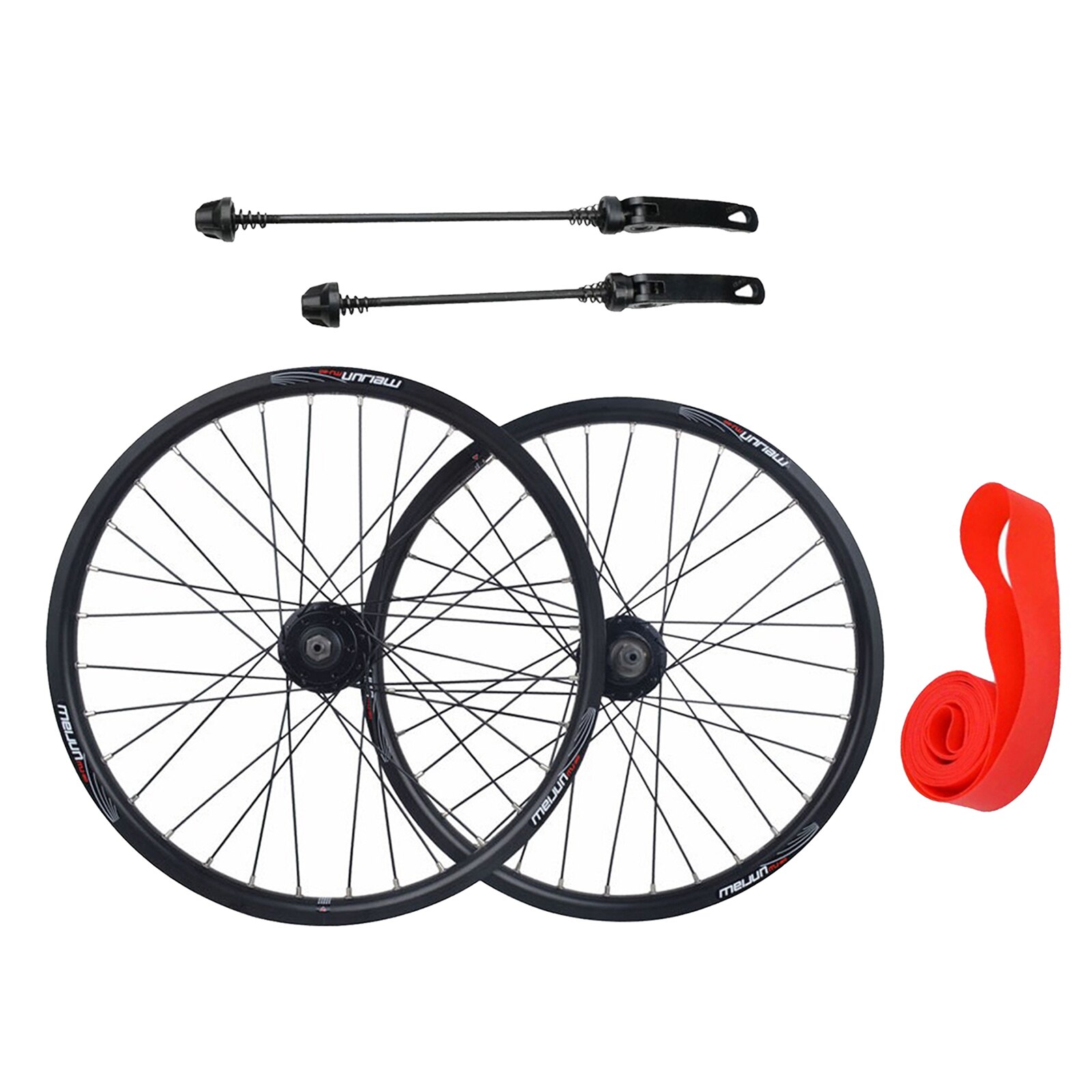 20 inch Folding Bike Wheel 20x1.25-2.215 Bicycle Wheelset Schrader Valve Disc Brake 32H Hub Wheels & Quick Release Skewer