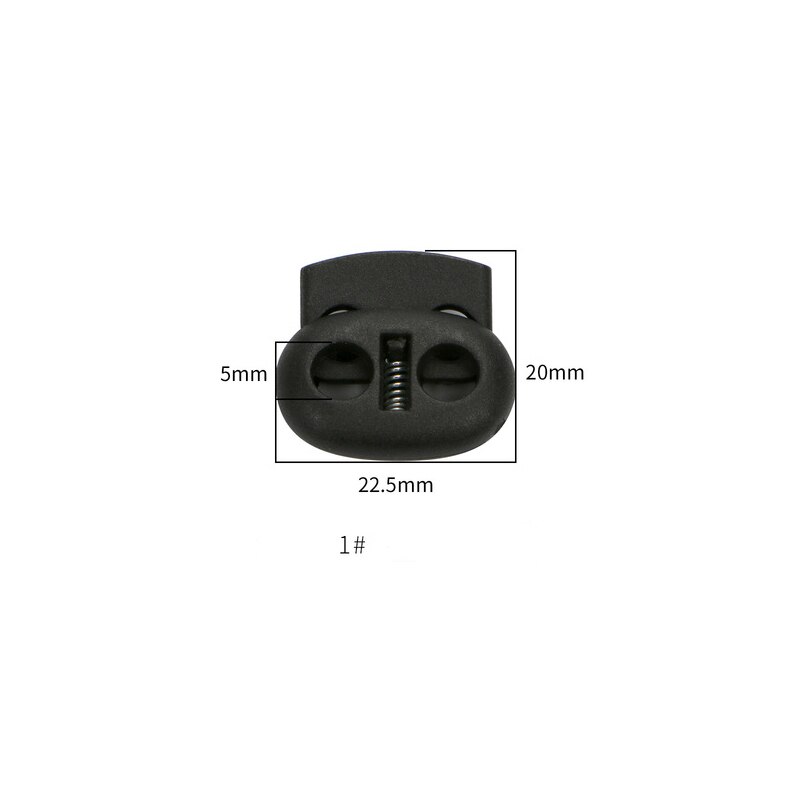 20-50 Pcs Single/Double hole Plastic Stopper Cord Lock Tighten Spring Cord End Buckles DIY Clothes Setting Button Accessories: 1 black / 30pcs