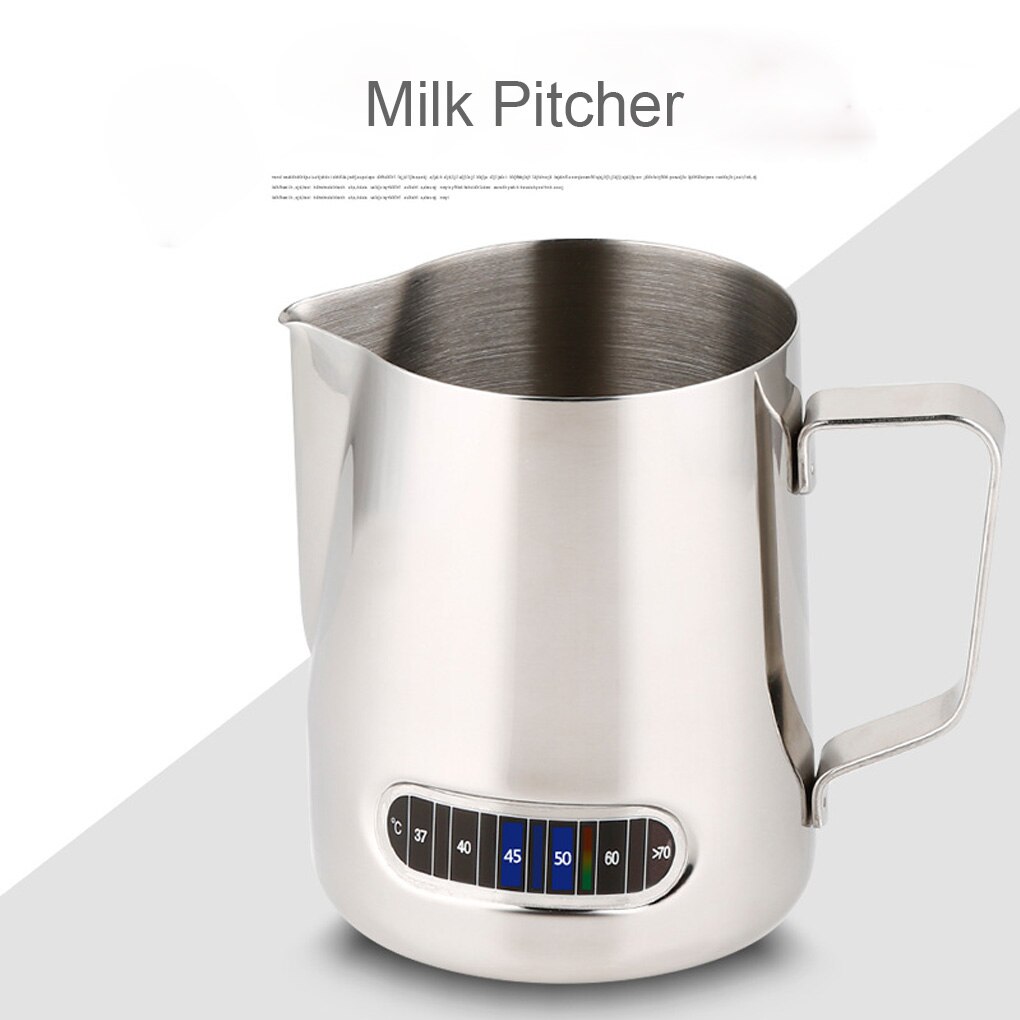 Dzbanek robić spieniania mleka z wbudowanym termometrem, stal nierdzewna (20 uncji/600 ml)
