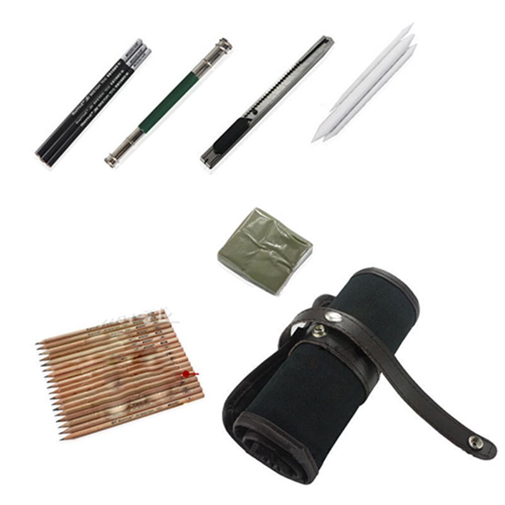 29 Pcs Schetsen Potlood Set Houtskool Extender Gum Cutter Tekening Pak Art Kit