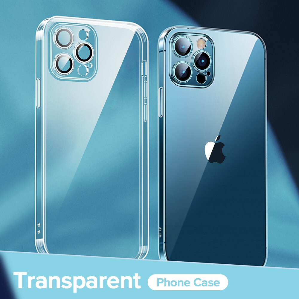 Joyroom-funda chapada para iPhone 12 Pro, cubierta completa de lente a prueba de golpes, suave, trasera de TPU para iPhone 12 Pro Max Mini: For iP 12 Pro Max / Transparent