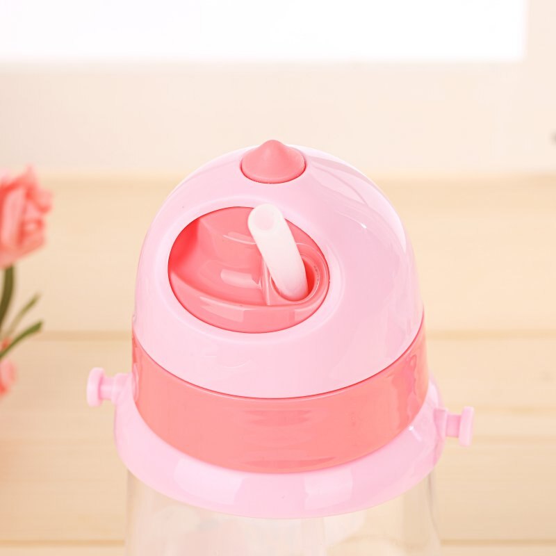 350ml Cartoon Fox Baby Learning Drinking cup Children Lanyard Kettle Baby Sippy Cup Strap Children's Water Cups Straw Bottle