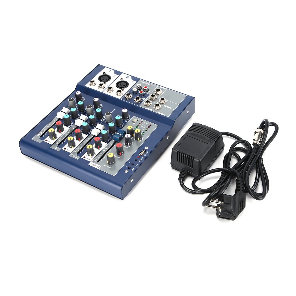F-4 4 Channel Live Mixing Studio Audio Sound Console Network Anchor Portable Mixing Device Vocal Effect Processor