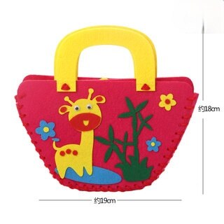 Bolsa de tela con dibujos animados para niños, bolso de mano para guardería, hecho a mano, Material de producción , paquete artesanal