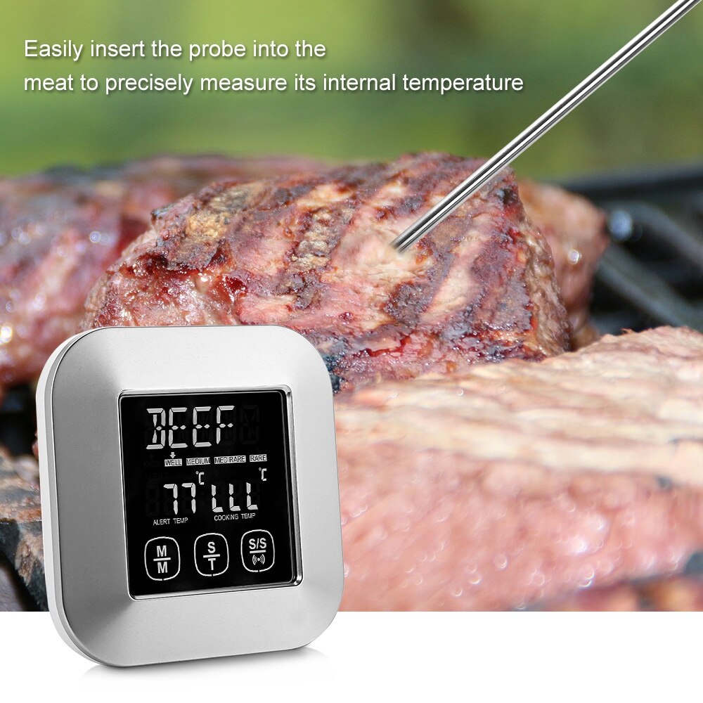 Professionale Digital Termometro di Carne con 3 In Acciaio Inox Sonde di Temperatura per la Cucina di Cottura Temperatura Strumenti di Allarme