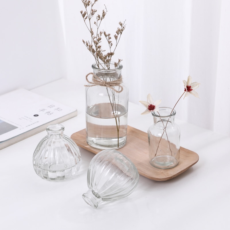 Hydroponiska växter vas enkel glasvas hem dekorativa bord transparent blomvas