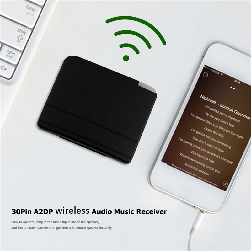 30Pin Bluetooth Receiver DC 5V Wireless BT 2.0 Audio Music Receive Adapter A2DP AVRCP