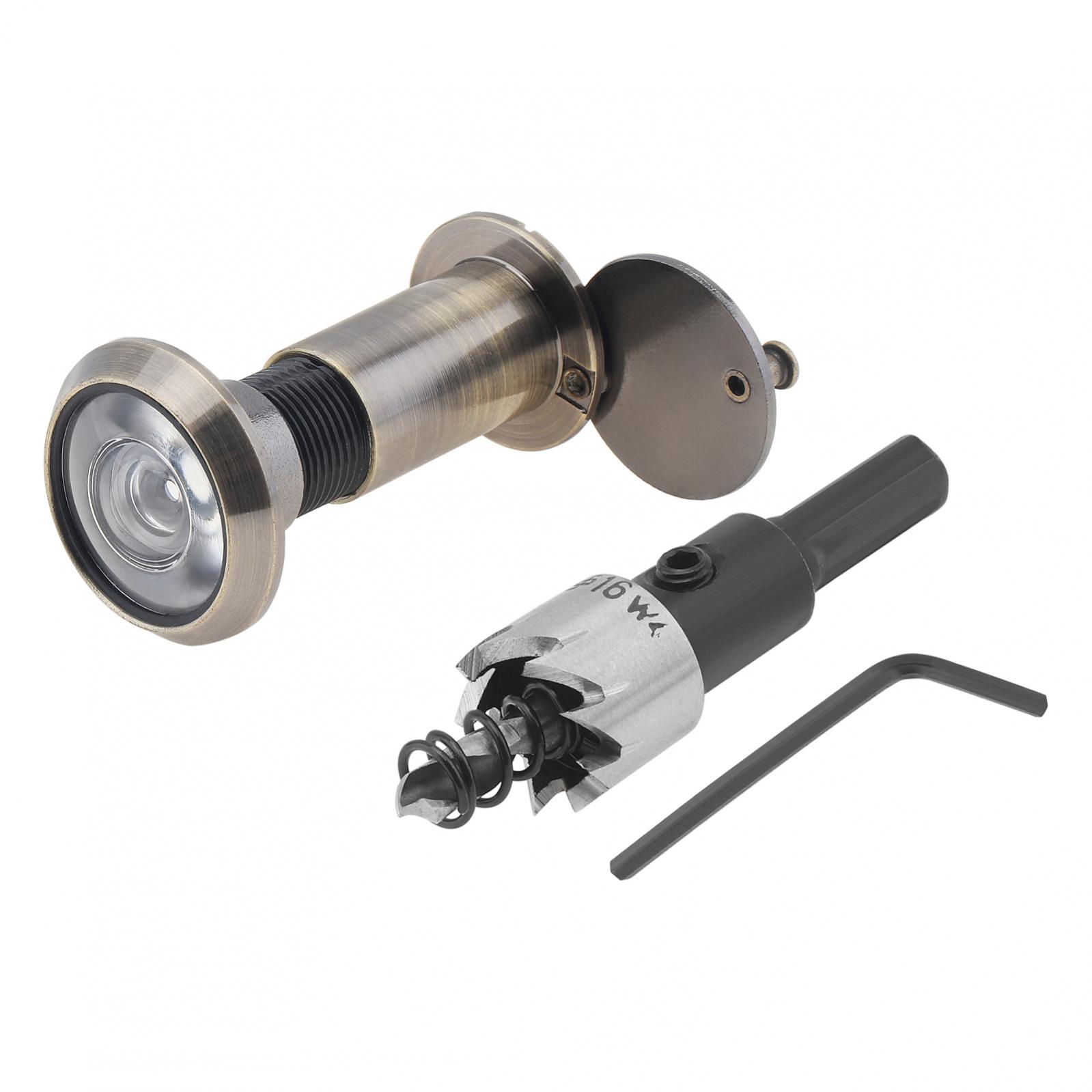 16Mm 200 Graden Deurkijker Hd Glazen Lens Groothoek Veiligheidsdeur Kijkgaatje Met Boor Set Voor Deuren 1.57-2.56Inch Dikte: zwart en wit