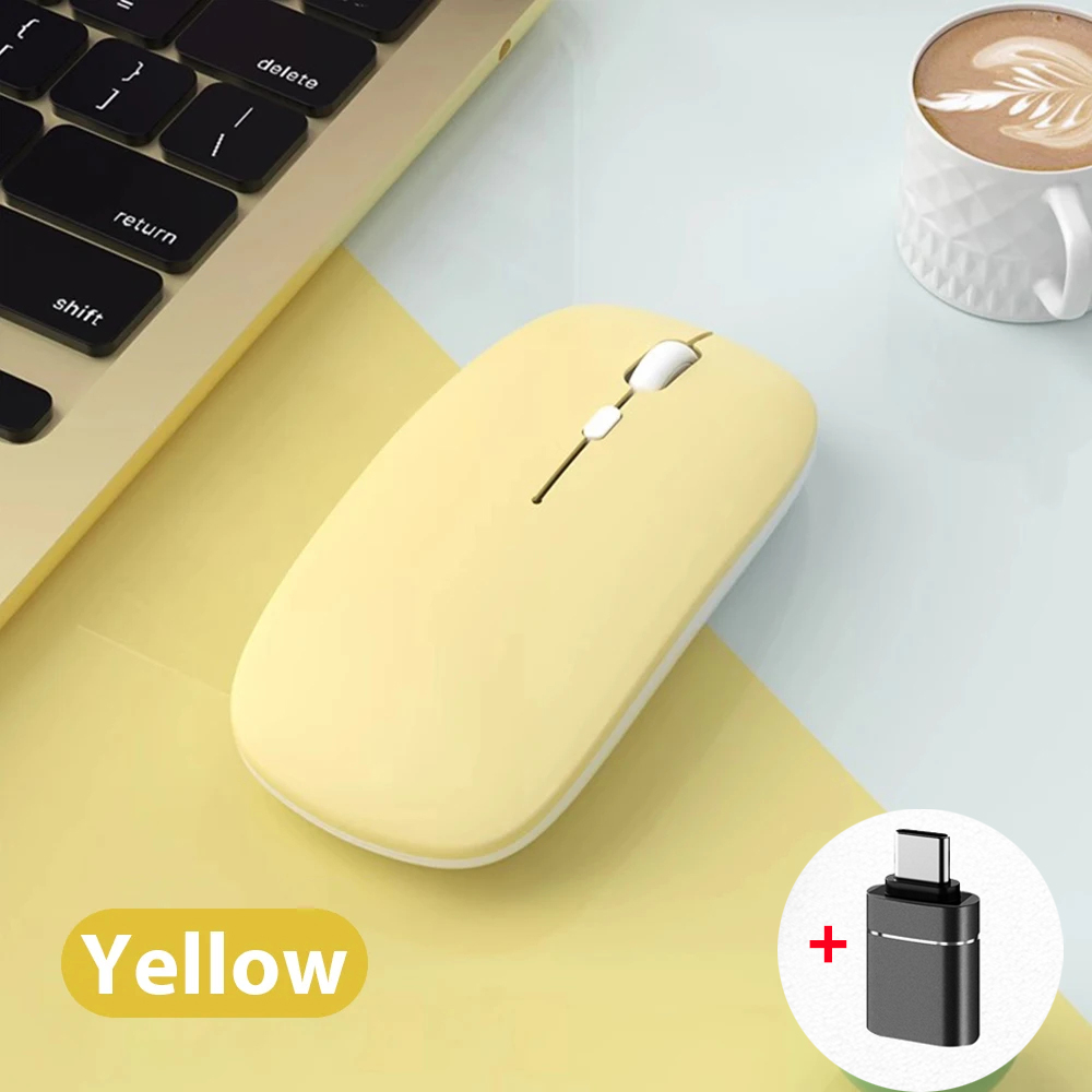 Przenośna mysz bezprzewodowa kompatybilna z Bluetooth 2,4 GHz podwójne tryby myszy komputerowych z odbiornikiem Nano do notebooka PC Laptop Macbook: Złota