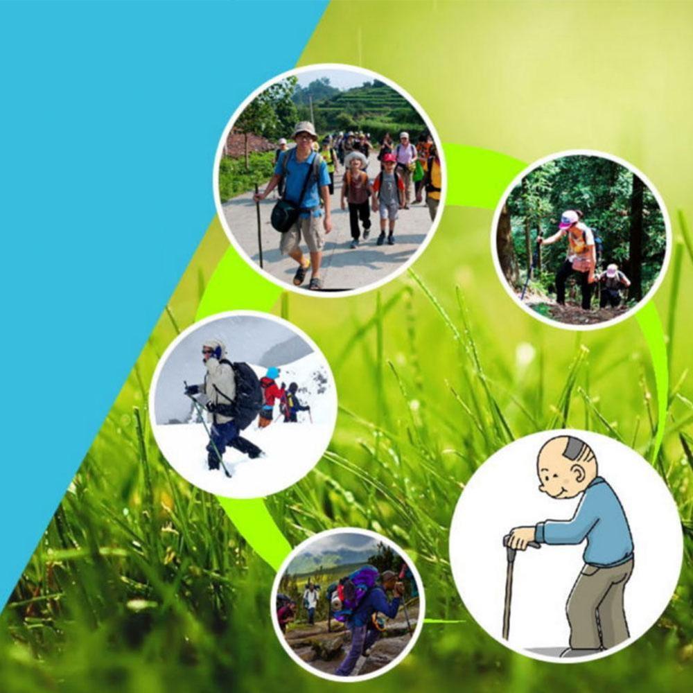 Telescopic Trekking Walking Hiking Stick Pole Adjustable Walking Crutches Baton Outdoor Hiking Cane Camp Anti-Shock Length B3K5