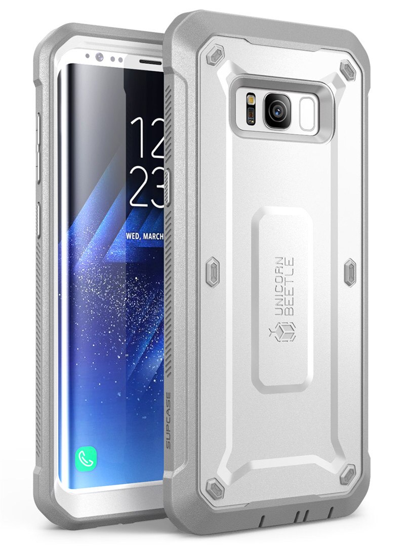 Voor Samsung Galaxy S8 Plus Case Supcase Ub Pro Full-Body Robuuste Holster Cover Met Ingebouwde Screen protector Case Voor Galaxy S8 +: White