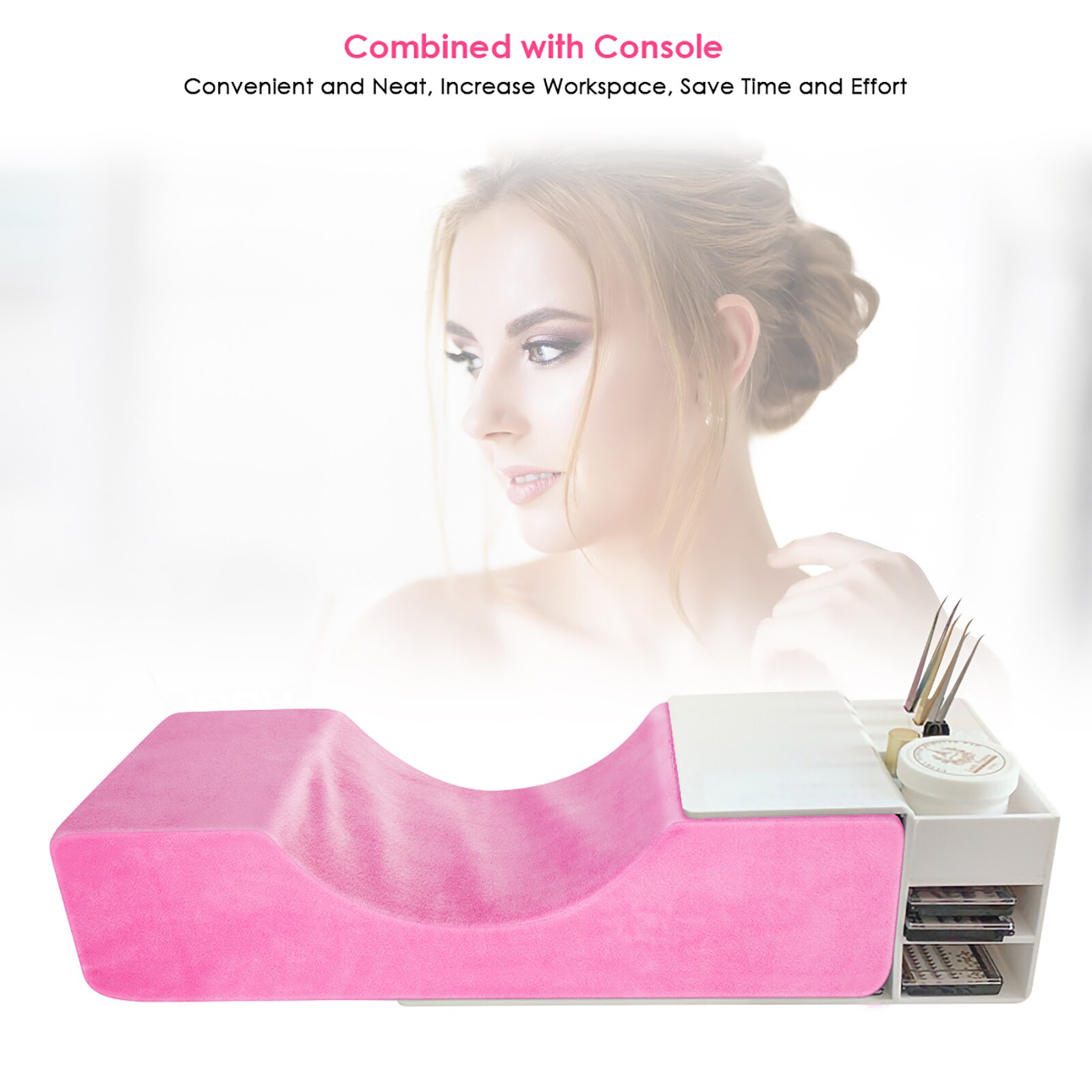 Aankomst Wimper Extension Kussen U-Vorm Ergonomische Curve Stretch Stof Hals Ondersteuning Schoonheidssalon
