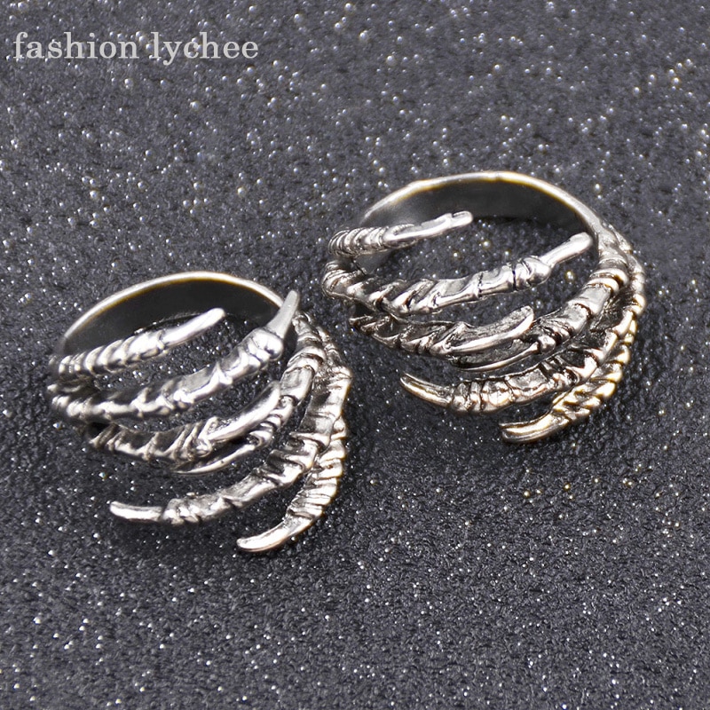 lychee 2pcs Antique Golden Color Claw Dreadlock Dread Hair Clip Beads Adjustable Hair Braid Cuff Women Hair Accessories