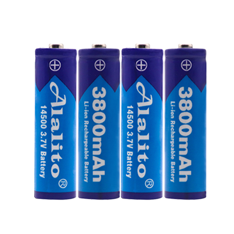 Original 14500 battery 3.7V 3800mAh Rechargeable Li-ion Batteries For Flashlight + EU US Battery Charger