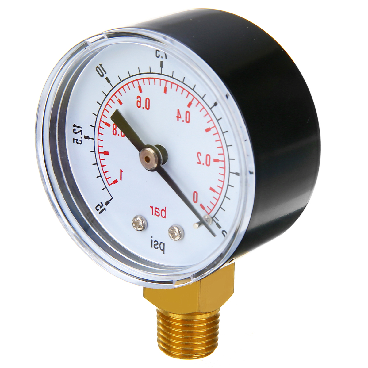 1Pc Lage Manometer 015 Psi 01 Bar 1/4 Bspt 70X50... LovingPrices