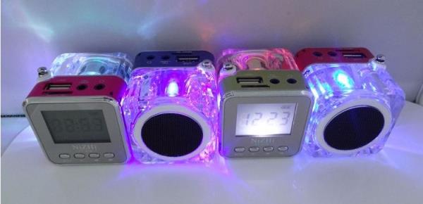 Mini usb microsd kaart fm radio lcd scherm luidspreker muziek  mp3 spelers mini aluminium vibratiefilm luidspreker 0930