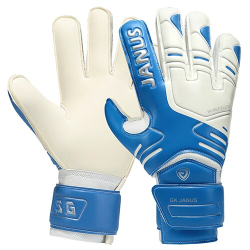 Guanti da portiere per calcio per adulti serie JANUS Classic con protezioni per le dita JA383: Blue / 7