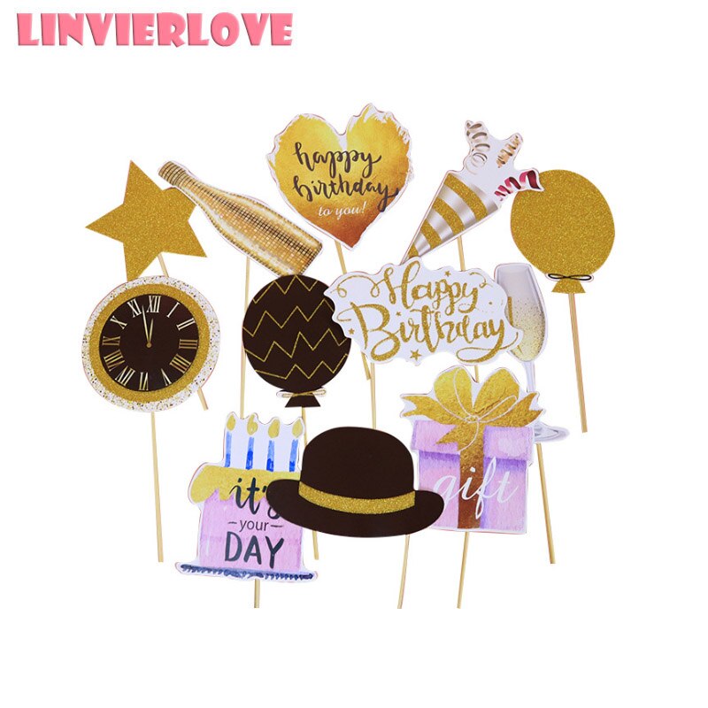LINVIERLOVE Happy Birthday Photo Booth Props It's Your Day Photobooth Party DIY Decor Bachelorette Accessories Birthday Supplies: A
