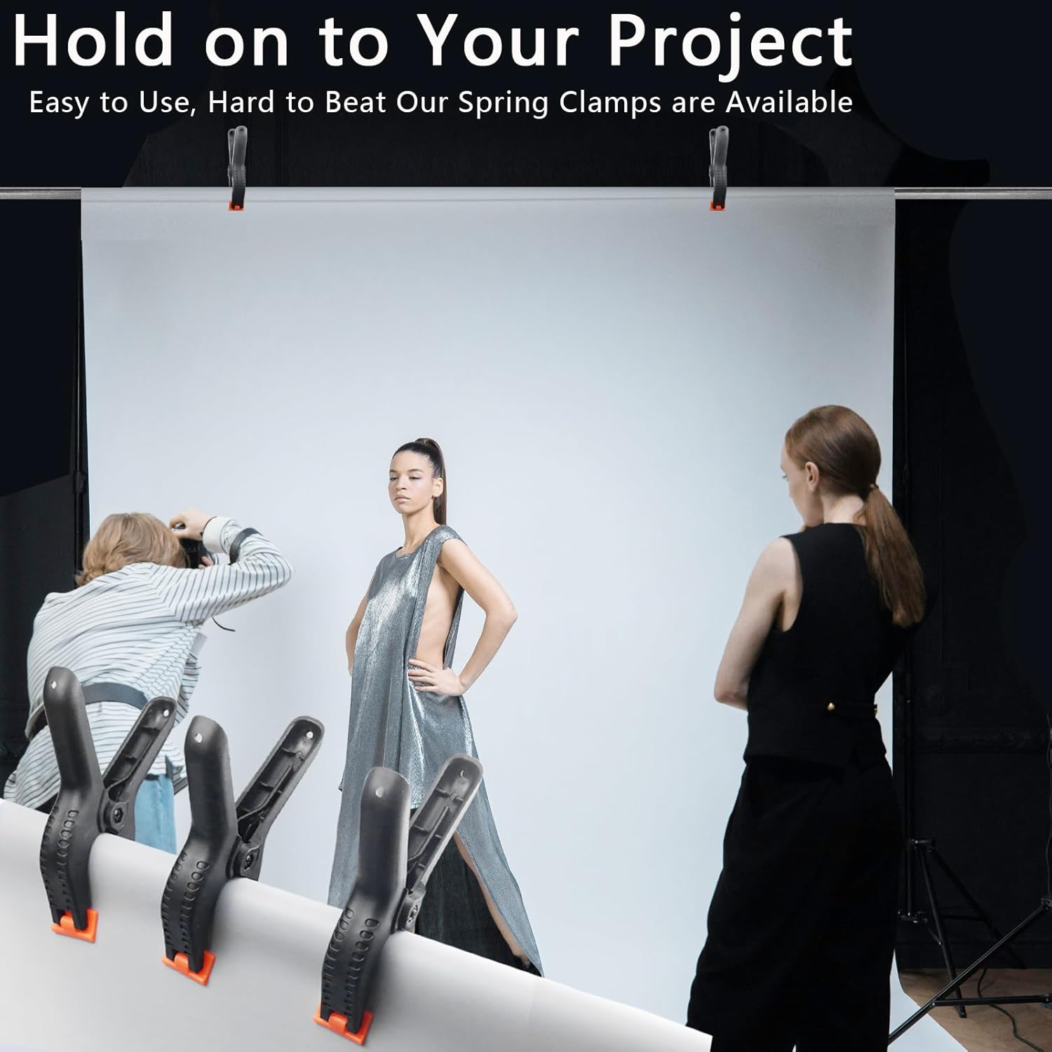 5 Piece 2/3/4/6/9 inch Nylon Spring Clamp Set Plastics Clips for backdrop, Wood Working, Photography,Wood working clamps