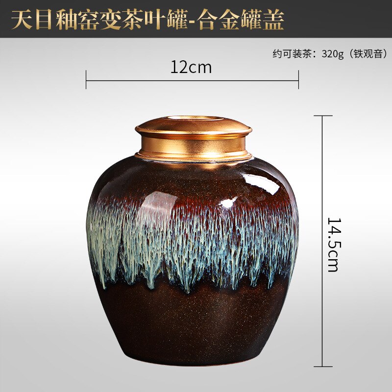 Vidar ovenwissel thee blikken keramische verzegelde blikken huishoudelijke pu'er guanyin thee verpakkingsdoos zwarte aardewerk opslag wake thee blikken: A