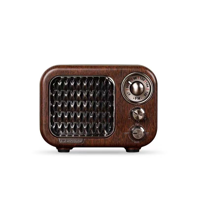 Retro Radio Digital Radio FM MP3 Digital Linternet Radio Portable FM Radio Mini Bluetooth Speaker Old Fashioned Classic Style: Brown