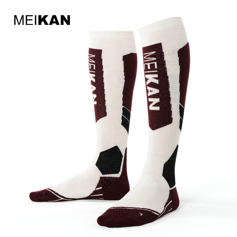 MKSK2017002 Men/Women Mercerized Merino Wool Ski Socks Outdoor Thicken Terry Thermal Sports Long Socks Knee High