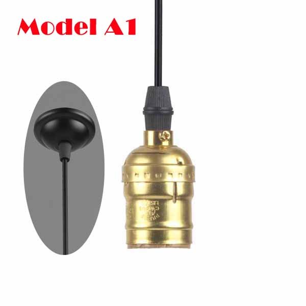 Met Schakelaar/Geen Schakelaar E27/E26 110 V-240 V Vintage Retro Aluminium Schroef Socket Hanger Lamp base Houder Hanglampen [DV5250]: Model A1